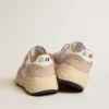 Running Sole pour femme en mesh et nubuck avec étoile en cuir métallisé argenté