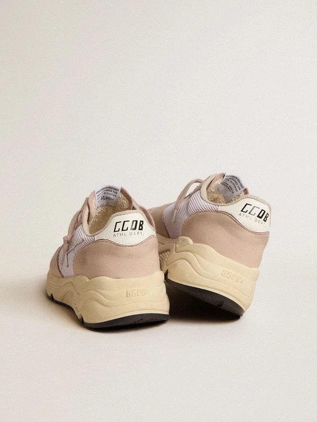 Running Sole pour femme en mesh et nubuck avec étoile en cuir métallisé argenté