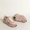 Running Sole pour femme en mesh gris et daim avec étoile pailletée argentée