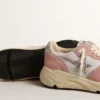 Running Sole pour femme en mesh gris et daim avec étoile pailletée argentée