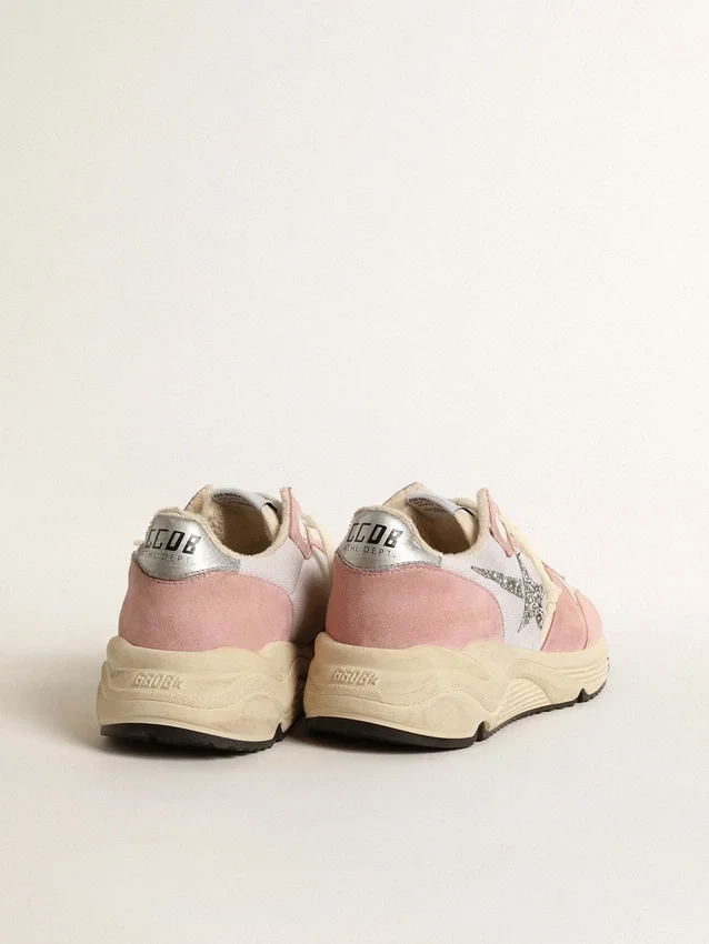 Running Sole pour femme en mesh gris et daim avec étoile pailletée argentée