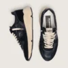 Running Sole pour femme en nappa et daim noirs