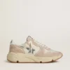 Running Sole pour femme en nylon et daim, ornée d’une étoile imprimée argentée et d’une languette en cuir au talon