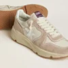 Running Sole pour femme en nylon et daim, ornée d’une étoile imprimée argentée et d’une languette en cuir au talon