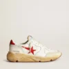 Running Sole pour homme avec étoile en cuir et languette de talon à imprimé rouge