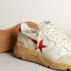 Running Sole pour homme avec étoile en cuir et languette de talon à imprimé rouge