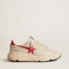 Running Sole pour homme en cuir nappa gris « Morn » avec étoile et languette de talon en cuir nappa rouge