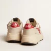 Running Sole pour homme en cuir nappa gris « Morn » avec étoile et languette de talon en cuir nappa rouge