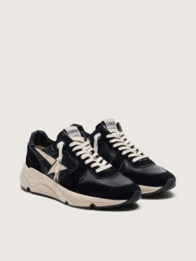 Running Sole pour homme en cuir nappa noir et daim, ornée d’une étoile blanche