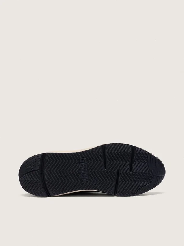 Running Sole pour homme en cuir nappa noir et daim, ornée d’une étoile blanche
