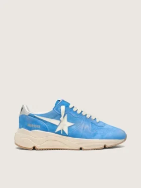 Running Sole pour homme en daim bleu vif avec étoile blanche
