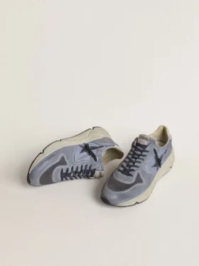 Running Sole pour homme en nylon bleu clair et nubuck avec étoile noire