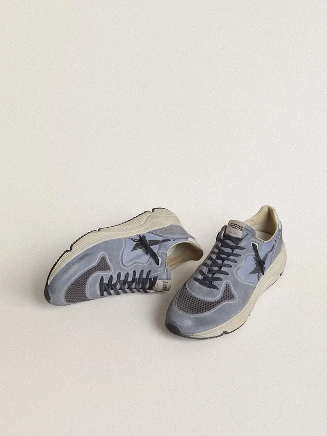 Running Sole pour homme en nylon bleu clair et nubuck avec étoile noire