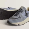 Running Sole pour homme en nylon bleu clair et nubuck avec étoile noire