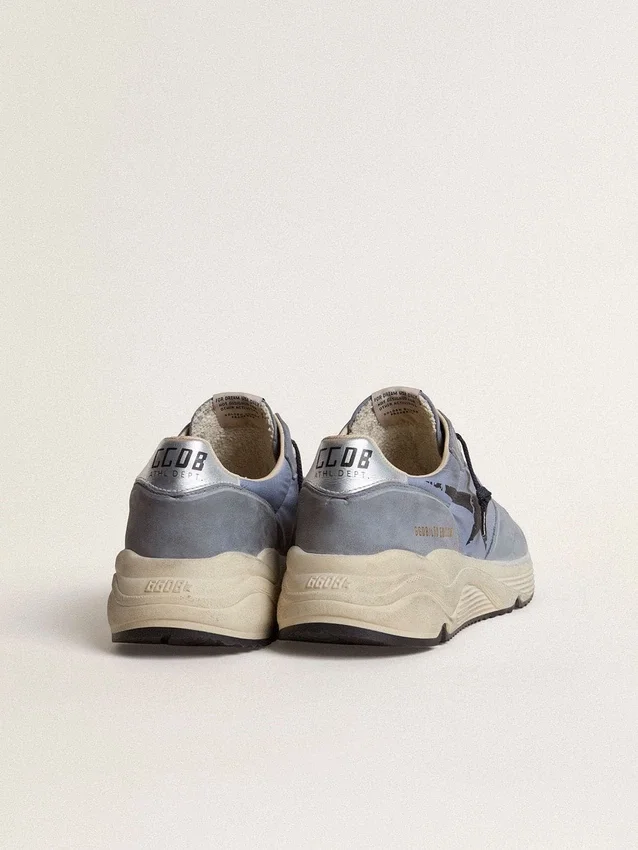 Running Sole pour homme en nylon bleu clair et nubuck avec étoile noire