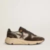 Running Sole pour homme en nylon et daim avec étoile imprimée et languette de talon en cuir