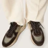 Running Sole pour homme en nylon et daim avec étoile imprimée et languette de talon en cuir