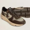 Running Sole pour homme en nylon et daim avec étoile imprimée et languette de talon en cuir