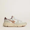 Running Sole pour homme en nylon et daim, ornée d’une étoile en cuir marron et d’une languette de talon en cuir bordeaux