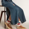 Sabot Space-Star pour femme en daim couleur tabac avec étoile perforée
