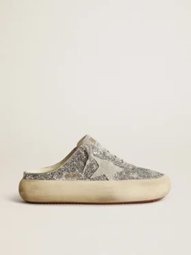 Sabot Space-Star pour femme, pailleté, avec étoile et languette gris glacé