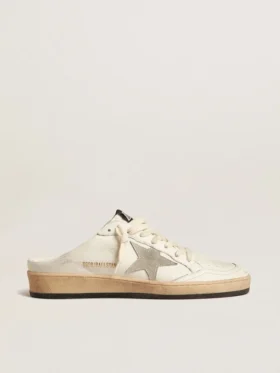 Sabots Ball Star en cuir nappa avec étoile en daim gris glacé