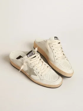Sabots Ball Star en cuir nappa avec étoile en daim gris glacé