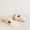 Sabots Ball Star en nappa ivoire avec étoile pailletée bronze