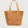Sac 24/7 East West en daim couleur camel avec franges