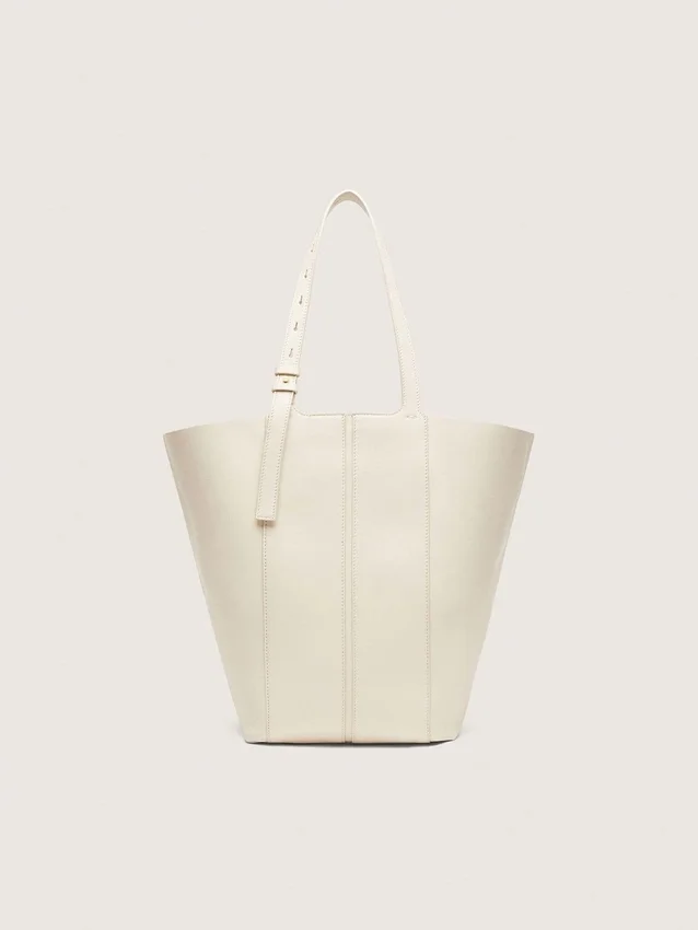 Sac 24/7 North South en cuir couleur beurre avec anses réglables