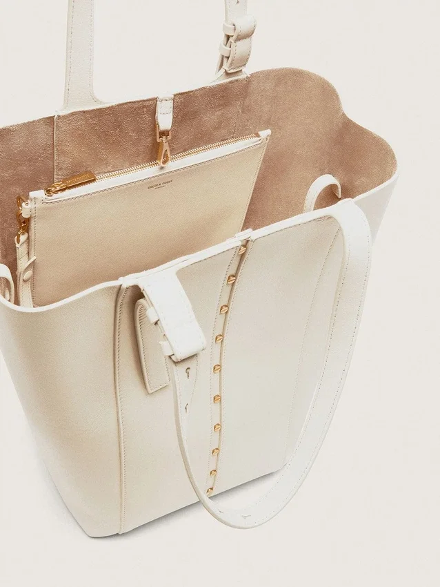 Sac 24/7 North South en cuir couleur beurre avec anses réglables