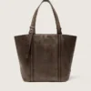 Sac East West 24/7 en cuir vieilli marron foncé