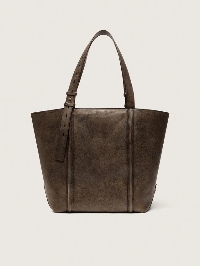 Sac East West 24/7 en cuir vieilli marron foncé