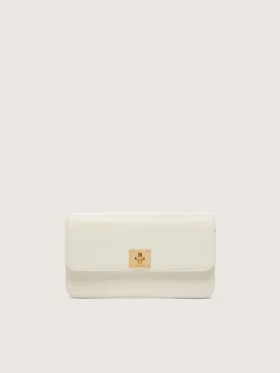 Sac Gioia en cuir gaufré couleur beurre avec détails dorés