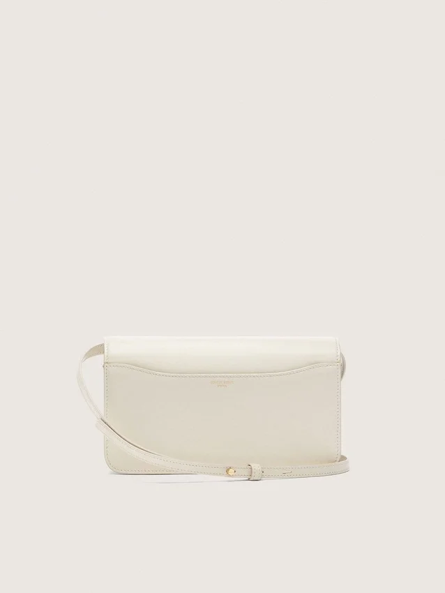 Sac Gioia en cuir gaufré couleur beurre avec détails dorés