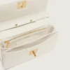 Sac Gioia en cuir gaufré couleur beurre avec détails dorés
