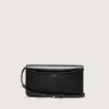 Sac Gioia en cuir noir rigide avec détails dorés