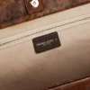 Sac Pasadena en cuir martelé à imprimé léopard et anses noires contrastantes
