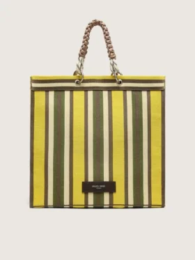 Sac Spiaggina rayé jaune, vert et marron