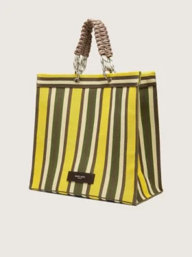 Sac Spiaggina rayé jaune, vert et marron