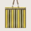 Sac Spiaggina rayé jaune, vert et marron
