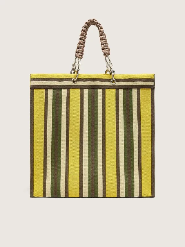 Sac Spiaggina rayé jaune, vert et marron