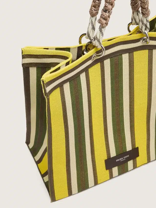 Sac Spiaggina rayé jaune, vert et marron