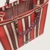 Sac Spiaggina rayé rouge, crème et bordeaux