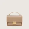 Sac Venezia en cuir beige à nervures avec détails dorés