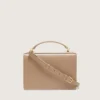 Sac Venezia en cuir beige à nervures avec détails dorés