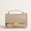 Sac Venezia en cuir beige à nervures avec détails dorés