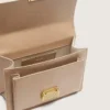 Sac Venezia en cuir beige à nervures avec détails dorés