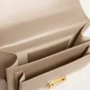 Sac Venezia en cuir beige à nervures avec détails dorés