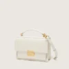 Sac Venezia en cuir gaufré couleur beurre avec détails dorés